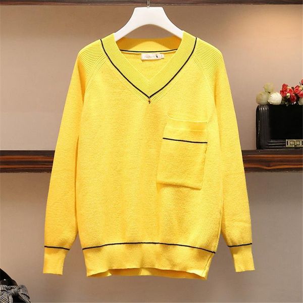 v neck loose casual pull womens sweater fall winter autumn pullover, White;black
v neck loose casual pull womens sweater fall winter autumn pullover, White;black