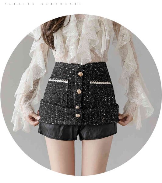 women's suits & blazers women tweed skirt korean of autumn/winter high waist slimming a fashion double-breasted mini dpue, White;black
women's suits & blazers women tweed skirt korean of autumn/winter high waist slimming a fashion double-breasted mini dpue, White;black