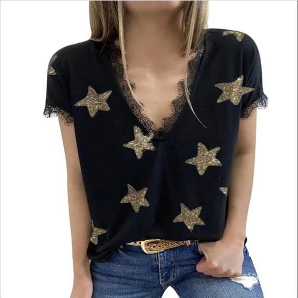 fashion women/girl cotton v-neck pentagram print lace short sleeve t-shirt sweet lovely casual tee white/black/khaki women's
fashion women/girl cotton v-neck pentagram print lace short sleeve t-shirt sweet lovely casual tee white/black/khaki women's