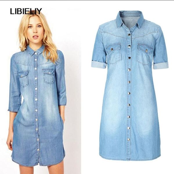 casual dresses nice charmingwomen clothing denim dress long cotton jeans three quarter turn-down collar female cardigan, Black;gray
casual dresses nice charmingwomen clothing denim dress long cotton jeans three quarter turn-down collar female cardigan, Black;gray
