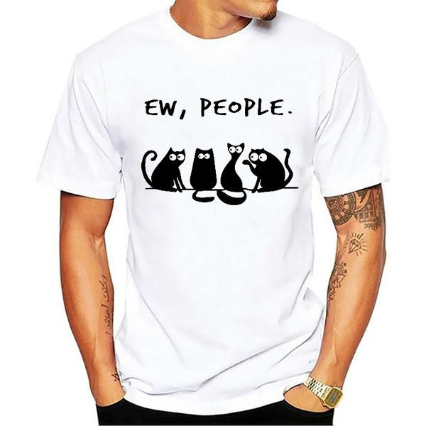 ew people meowy cat lovers shirt men short sleeve t-shirt men's fashion printed t-shirts, White;black 
ew people meowy cat lovers shirt men short sleeve t-shirt men's fashion printed t-shirts, White;black