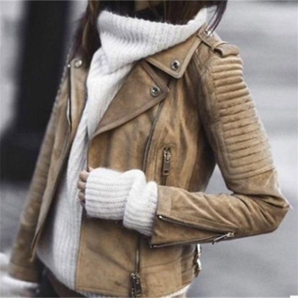 women's jackets 2021 women jacket retro pleated lapels long-sleeved zipper belt autumn vintage casual female short motorcycle coat #40, Black;brown
women's jackets 2021 women jacket retro pleated lapels long-sleeved zipper belt autumn vintage casual female short motorcycle coat #40, Black;brown