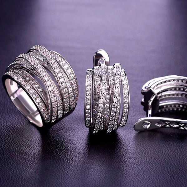 earrings & necklace zlxgirl wedding jewelry sets brand pave zircon earring copper prong setting crystals rings, Silver
earrings & necklace zlxgirl wedding jewelry sets brand pave zircon earring copper prong setting crystals rings, Silver