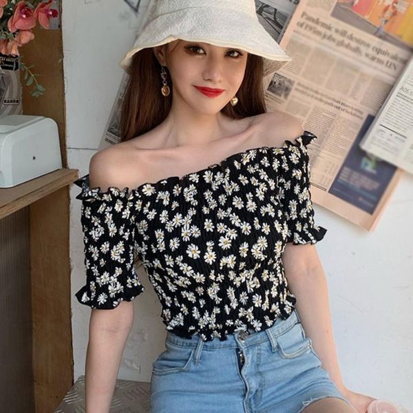 women's blouses & shirts women fashion floral print shirt short sleeve ruched blouse exposed navel crop, White
women's blouses & shirts women fashion floral print shirt short sleeve ruched blouse exposed navel crop, White