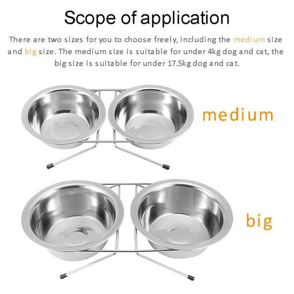 pet feeder double bowls dog cat stainless steel feeding water bowl for cats puppy dishes supplies & feeders
pet feeder double bowls dog cat stainless steel feeding water bowl for cats puppy dishes supplies & feeders