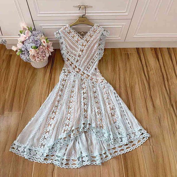 a line blue and white hollow out patchwork women dress v neck high waist asymmetrical sleeveless long dresses female elegant summer, White;black
a line blue and white hollow out patchwork women dress v neck high waist asymmetrical sleeveless long dresses female elegant summer, White;black