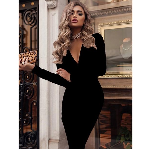 women dress autumn winter casual solid color long sleeve elegant office lady dress deep v neck bodycon pencil party dresses, Black;gray
women dress autumn winter casual solid color long sleeve elegant office lady dress deep v neck bodycon pencil party dresses, Black;gray