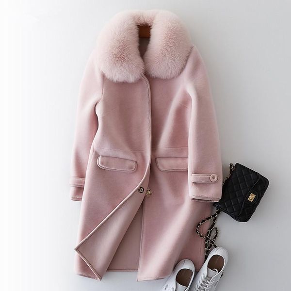 women's fur & faux 2021 coat with natural collar real sheep shearing coats winter warm wool jackets pu liner wyq973, Black
women's fur & faux 2021 coat with natural collar real sheep shearing coats winter warm wool jackets pu liner wyq973, Black