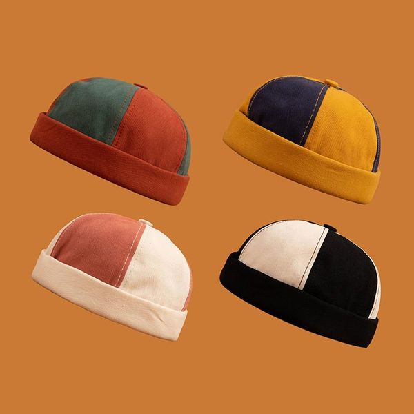 men women skullcap sailor cap solid color rolled cuff bucket brimless hat leather adjustment buckle cotton hats mixed beanies
men women skullcap sailor cap solid color rolled cuff bucket brimless hat leather adjustment buckle cotton hats mixed beanies