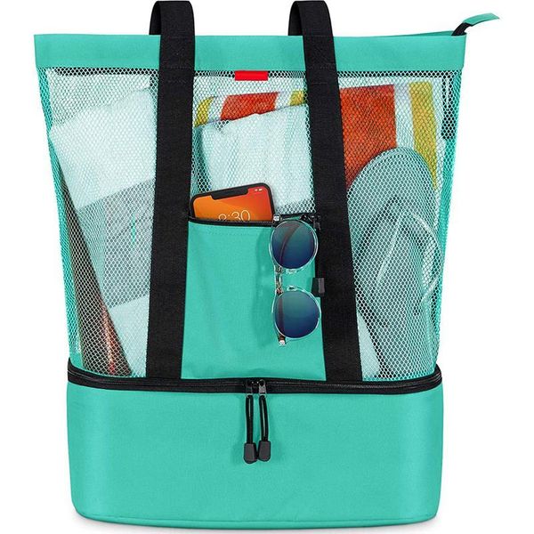 storage bags 2021 beach bag mesh tote handbag with insulated cooler summer vacation walking baby toy sundries
storage bags 2021 beach bag mesh tote handbag with insulated cooler summer vacation walking baby toy sundries