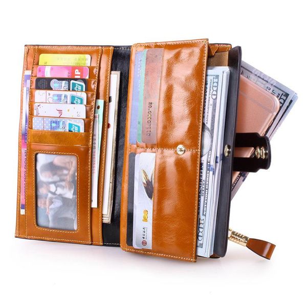 wallets rfid women's wallet genuine leather buckle long card bit more handbag, Red;black
wallets rfid women's wallet genuine leather buckle long card bit more handbag, Red;black