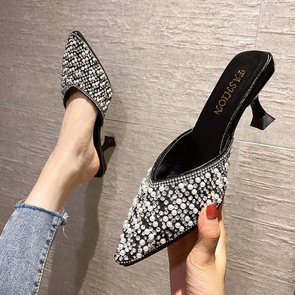 slippers women's baotou rhinestone flip-flop sandals 2021 summer stilettos shallow mouth pointy mules casual, Black
slippers women's baotou rhinestone flip-flop sandals 2021 summer stilettos shallow mouth pointy mules casual, Black