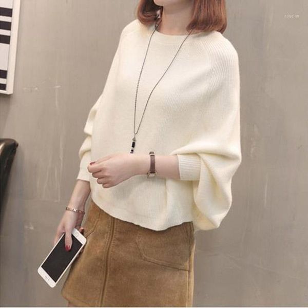 women's sweaters zogaa women warm knitwear spring autumn wear batwing sleeve casual loose bottoming shirt ladies knitted pullovers, White;black
women's sweaters zogaa women warm knitwear spring autumn wear batwing sleeve casual loose bottoming shirt ladies knitted pullovers, White;black