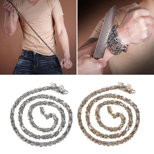 link, chain n58f outdoor dragon back defense whip stainless steel titanium keel bracelet necklace waist, Black
link, chain n58f outdoor dragon back defense whip stainless steel titanium keel bracelet necklace waist, Black