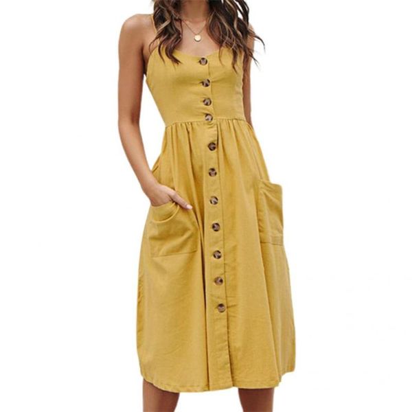 casual dresses trendy spaghetti straps pockets backless dress fashion sling for summer, Black;gray
casual dresses trendy spaghetti straps pockets backless dress fashion sling for summer, Black;gray