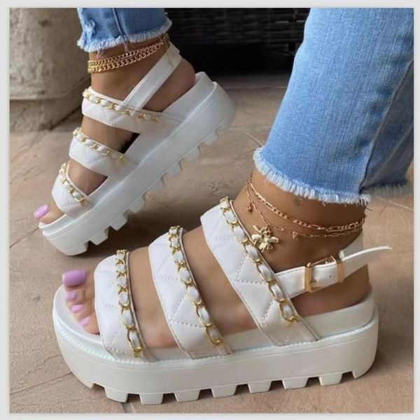 sandals luxury trendy women thick platform wedges heel pu leather metal height increasing casual beach sandalias mujer, Black
sandals luxury trendy women thick platform wedges heel pu leather metal height increasing casual beach sandalias mujer, Black