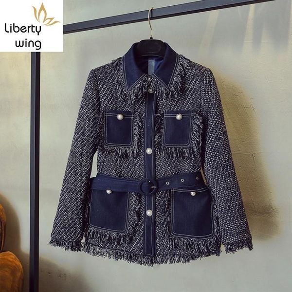 women's jackets fashion qualities lapel slim fit womens pockets tassel long sleeve single breasted denim patchwork tweed short coats, Black;brown
women's jackets fashion qualities lapel slim fit womens pockets tassel long sleeve single breasted denim patchwork tweed short coats, Black;brown