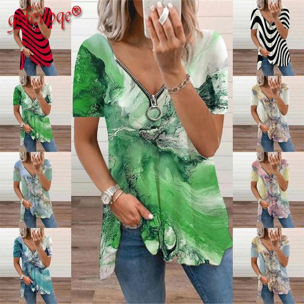 women's t-shirt 2021 summer clothing short sleeve stripes 3d printing camouflage zipper v-neck t shirt casual plus size tees femme, White
women's t-shirt 2021 summer clothing short sleeve stripes 3d printing camouflage zipper v-neck t shirt casual plus size tees femme, White