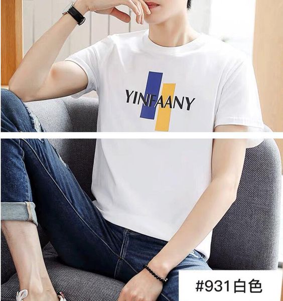 men's t-shirts short-sleeved summer t-shirt with round collar printed korean fashion slim half-sleeved shirt white base, White;black
men's t-shirts short-sleeved summer t-shirt with round collar printed korean fashion slim half-sleeved shirt white base, White;black