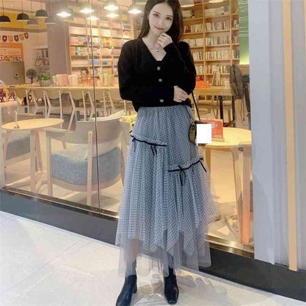 autumn women retro small plaid high waist irregular skirt casual elastic all-match long 210527, Black
autumn women retro small plaid high waist irregular skirt casual elastic all-match long 210527, Black