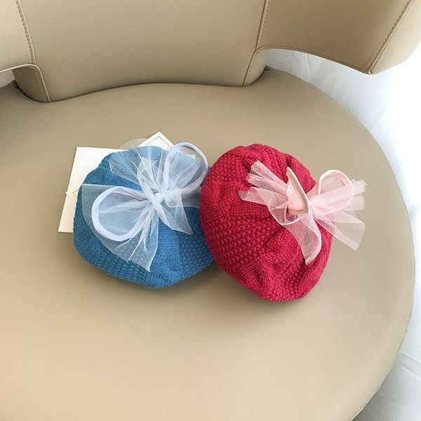 berets cute bowknot beret korean children's pure color autumn and winter warm twist girls soft knit high-quality, Blue;gray
berets cute bowknot beret korean children's pure color autumn and winter warm twist girls soft knit high-quality, Blue;gray