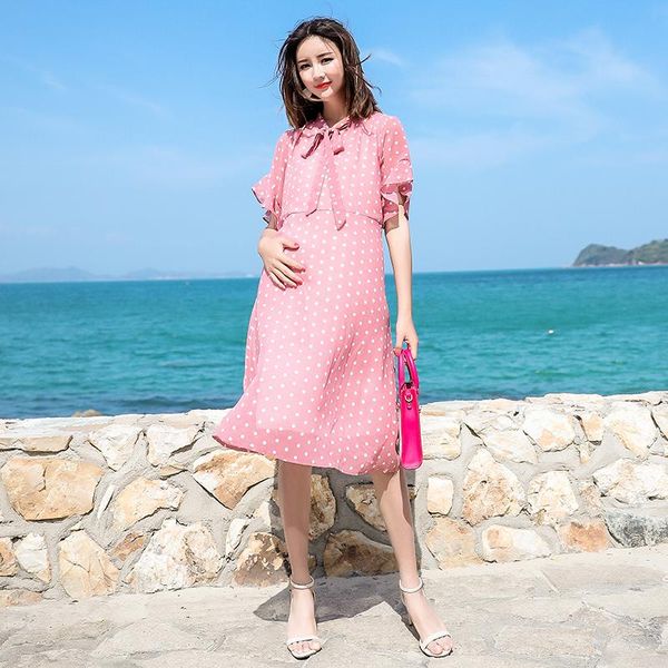 arrive summer maternity dress woman v-neck dot large size chiffon pregnant clothing md-02870 dresses, White
arrive summer maternity dress woman v-neck dot large size chiffon pregnant clothing md-02870 dresses, White