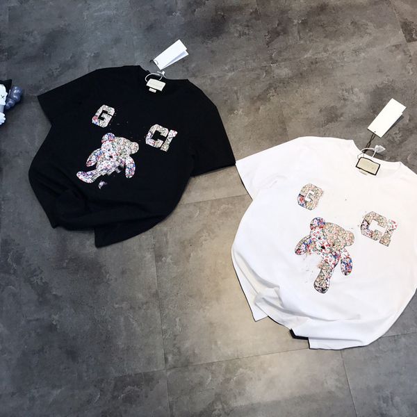 couple's short sleeve 2021 summer new family small broken flower foam bear sticker men's and women's t-shirt, Black
couple's short sleeve 2021 summer new family small broken flower foam bear sticker men's and women's t-shirt, Black