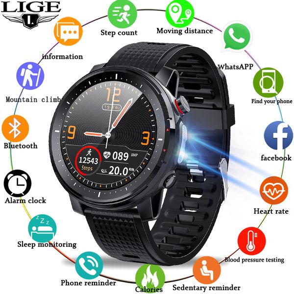 2021 lige ip68 waterproof smart watch men ecg heart rate blood pressure monitor led flashlight sports fitness tracker smartwatchg, Slivery;brown
2021 lige ip68 waterproof smart watch men ecg heart rate blood pressure monitor led flashlight sports fitness tracker smartwatchg, Slivery;brown