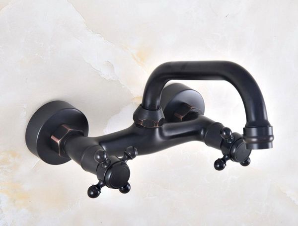 bathroom sink faucets black oil rubbed brass double handle hole wall mounted kitchen basin faucet mixer tap swivel spout 360' dnf811
bathroom sink faucets black oil rubbed brass double handle hole wall mounted kitchen basin faucet mixer tap swivel spout 360' dnf811