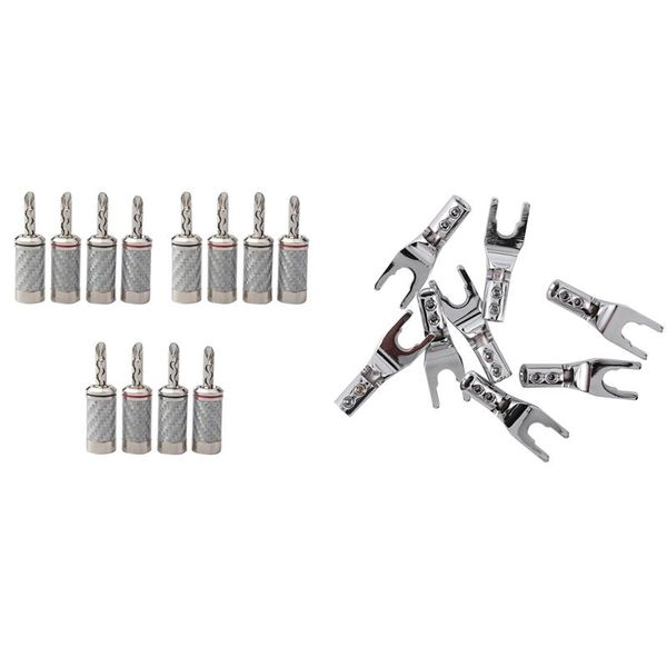 smart power plugs 8pcs brass rhodium plated u- type y spade speaker with 12pcs carbon fiber pure copper banana plug
smart power plugs 8pcs brass rhodium plated u- type y spade speaker with 12pcs carbon fiber pure copper banana plug