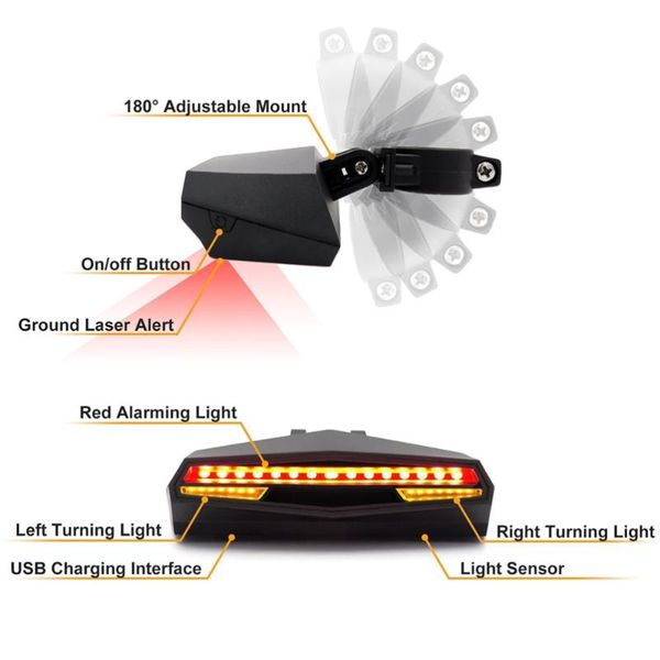 rechargeable bike tail light turn signals cycling projector safety warning lamp back lights
rechargeable bike tail light turn signals cycling projector safety warning lamp back lights