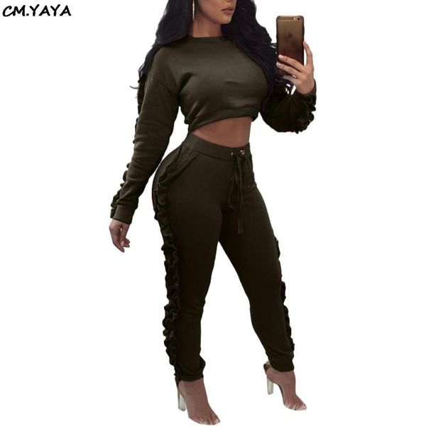 women's two piece pants winter o-neck ruffles hem short sweatshirt drawstring pencil long sets sporty tracksuits outfit d8064, White
women's two piece pants winter o-neck ruffles hem short sweatshirt drawstring pencil long sets sporty tracksuits outfit d8064, White