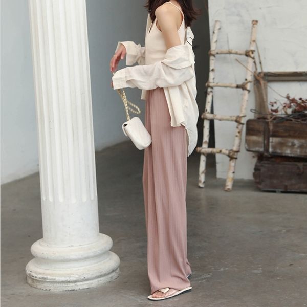 women's summer ice silk pants casual wide leg baggy women high waist ankle-length long trousers female slacks bottoms 210603, Black;white
women's summer ice silk pants casual wide leg baggy women high waist ankle-length long trousers female slacks bottoms 210603, Black;white