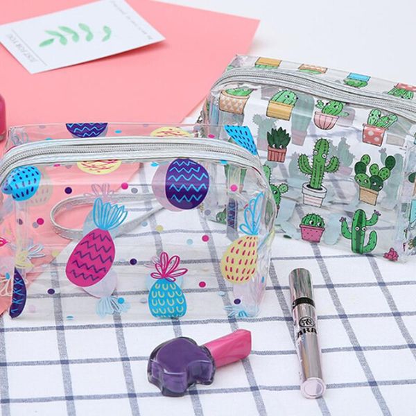 useful pvc cosmetic bag cactus pineapple makeup storage pouch women travel clear toiletry beach wash organizer bags & cases 
useful pvc cosmetic bag cactus pineapple makeup storage pouch women travel clear toiletry beach wash organizer bags & cases