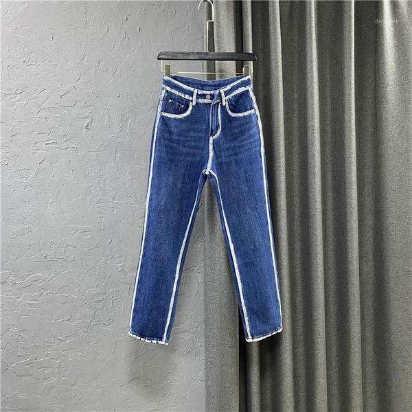 women's jeans dark blue denim trousers for women spring autumn 2021 fashion woman jean color contrast stripe bf straight-leg pants
women's jeans dark blue denim trousers for women spring autumn 2021 fashion woman jean color contrast stripe bf straight-leg pants