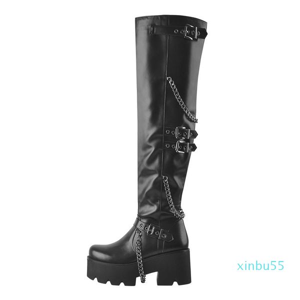 boots onlymaker platform over the knee matte black metal chain buckles decoration chunky high heel shoes punk zipper large size
boots onlymaker platform over the knee matte black metal chain buckles decoration chunky high heel shoes punk zipper large size