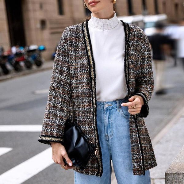 women's jackets women mid length fashion jacket retro patchwork winter autumn cardigan long sleeve vintage elegant office lady female c, Black;brown
women's jackets women mid length fashion jacket retro patchwork winter autumn cardigan long sleeve vintage elegant office lady female c, Black;brown