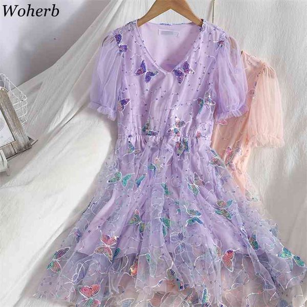 women dress korean sequined butterfly robe sweet gauze elegant high waist vestidos summer puff sleeve v-neck mini dresses 210519, Black;gray
women dress korean sequined butterfly robe sweet gauze elegant high waist vestidos summer puff sleeve v-neck mini dresses 210519, Black;gray