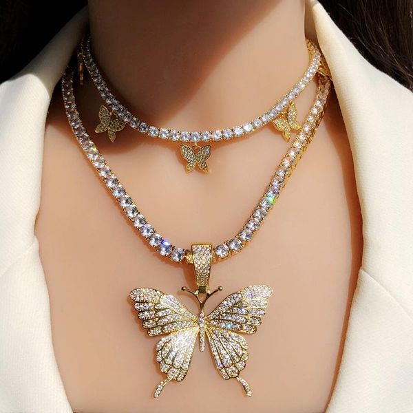chains luxury iced out bling hip hop women jewelry cz tennis chain butterfly charm choker necklaces gold plated zircon punk necklace, Silver
chains luxury iced out bling hip hop women jewelry cz tennis chain butterfly charm choker necklaces gold plated zircon punk necklace, Silver