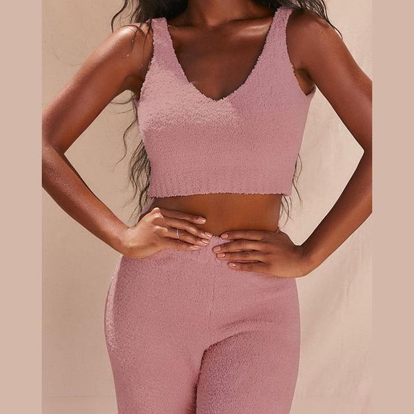 women's two piece pants ladies plush 2 pcs/set sleeveless v neck crop casual solid color high waist trousers fashion women clothin, White
women's two piece pants ladies plush 2 pcs/set sleeveless v neck crop casual solid color high waist trousers fashion women clothin, White