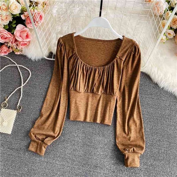 spring autumn style inner pleated square neck bottoming shirt lantern sleeve slim slimming all-match t-shirt uk625 210506, White
spring autumn style inner pleated square neck bottoming shirt lantern sleeve slim slimming all-match t-shirt uk625 210506, White