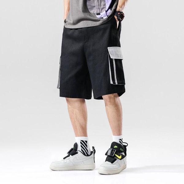 men color block multi pockets cargo baggy shorts hip hop streetwear casual short pants 2021 summer male trousers men's, White;black
men color block multi pockets cargo baggy shorts hip hop streetwear casual short pants 2021 summer male trousers men's, White;black