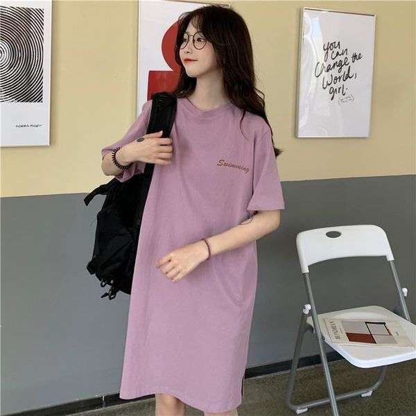 party dresses real s korean style casual mid-length short sleeve t-shirt, White;black
party dresses real s korean style casual mid-length short sleeve t-shirt, White;black