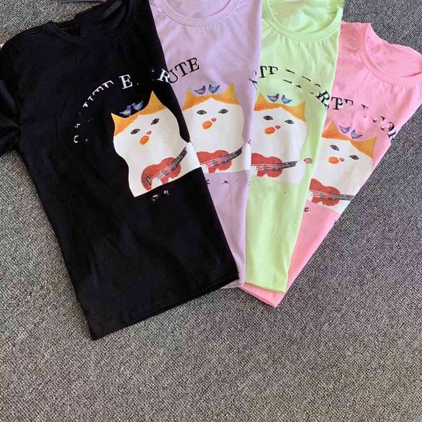 2021 summer new f family cat illustration makaron t-shirt round neck pullover short sleeve, White
2021 summer new f family cat illustration makaron t-shirt round neck pullover short sleeve, White