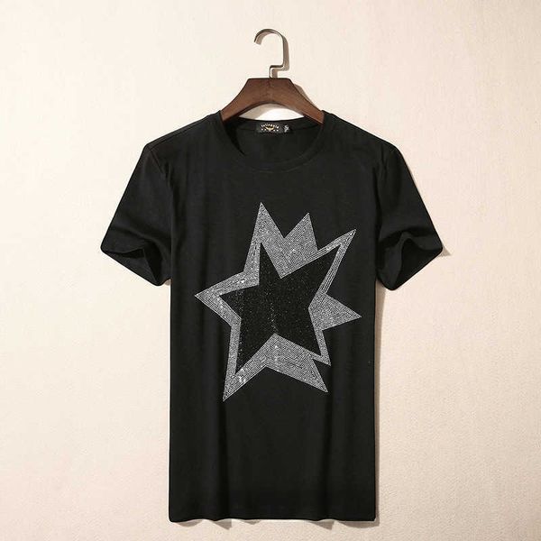 fashion t shirt style men's drill five pointed star short sleeve round neck casual large loose top, White;black
fashion t shirt style men's drill five pointed star short sleeve round neck casual large loose top, White;black