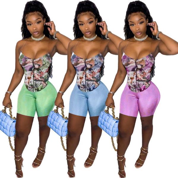 women's tracksuits 2 piece set women summer outfit printing sleeveless skinny crop + tight shorts vest suit nightclub 2021, Gray
women's tracksuits 2 piece set women summer outfit printing sleeveless skinny crop + tight shorts vest suit nightclub 2021, Gray