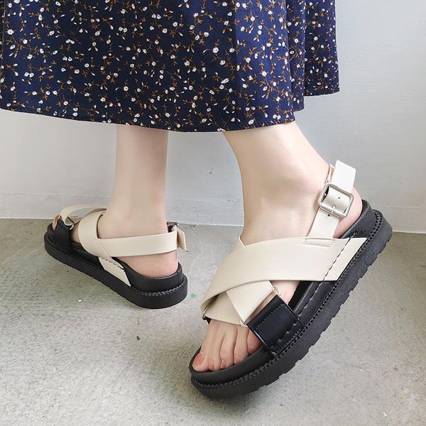 summer women platform sandals casaul shoes chunky leather outdoor beach women's flat, Black
summer women platform sandals casaul shoes chunky leather outdoor beach women's flat, Black