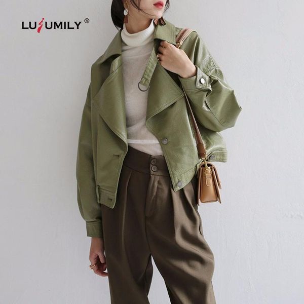 women's leather & faux lusumily 2021 loose pu jackets women batwing sleeve casual vintage jacket street outwear ladies biker coats, Black
women's leather & faux lusumily 2021 loose pu jackets women batwing sleeve casual vintage jacket street outwear ladies biker coats, Black
