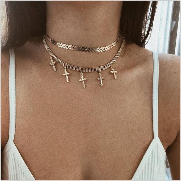 chokers vintage gothic cross necklace for women multi-layered gold color metal faith choker women's neck chain party jewelry, Golden;silver
chokers vintage gothic cross necklace for women multi-layered gold color metal faith choker women's neck chain party jewelry, Golden;silver