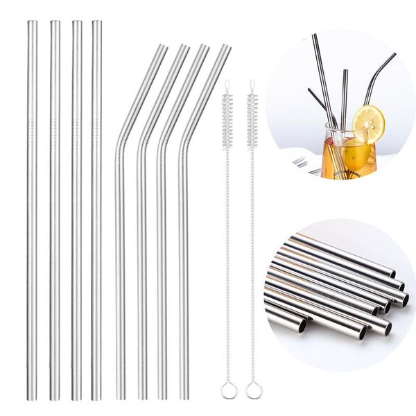 drinking straws 4 pcs/set reusable metal 304 stainless steel sturdy bent straight straw with cleaning brush bar party accessory
drinking straws 4 pcs/set reusable metal 304 stainless steel sturdy bent straight straw with cleaning brush bar party accessory
